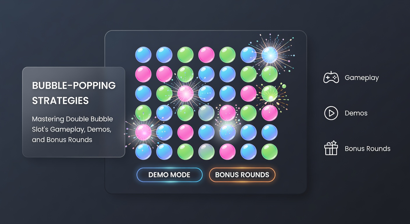 Close-up of Double Bubble bonus round with exploding multipliers and cascading bubbles on the reels