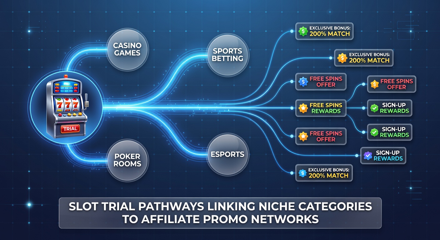 Diagram of affiliate promo network integration with slot demo pathways