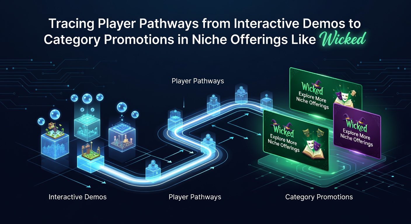 Analytics dashboard showing player pathways from demo sessions to category promotions in niche slots